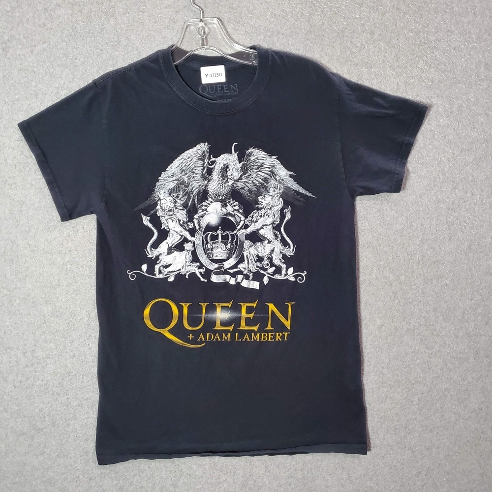 Queen + Adam Lambert Men Shirt Small Black Queen Rhapsody Tour 2019 Short Sleeve